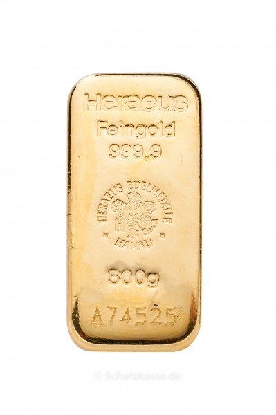 500 Gramm Goldbarren Heraeus